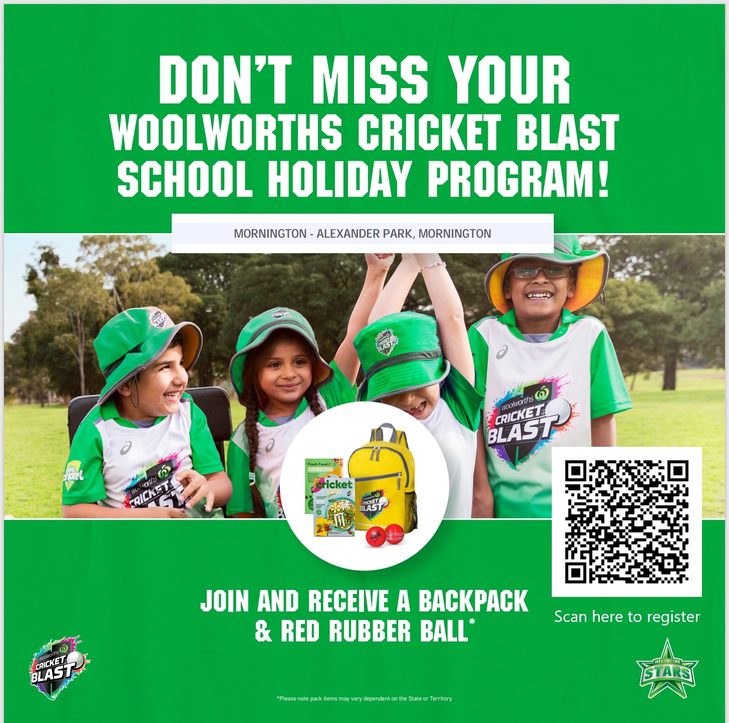 Melbourne Stars Woolworths Blast Holiday Program Mornington Peninsula