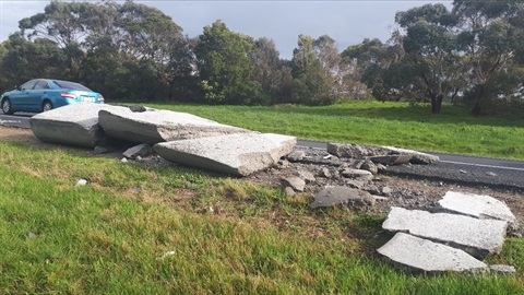 Concrete dumped near Peninsula Link on-ramp at Mount Martha.jpg