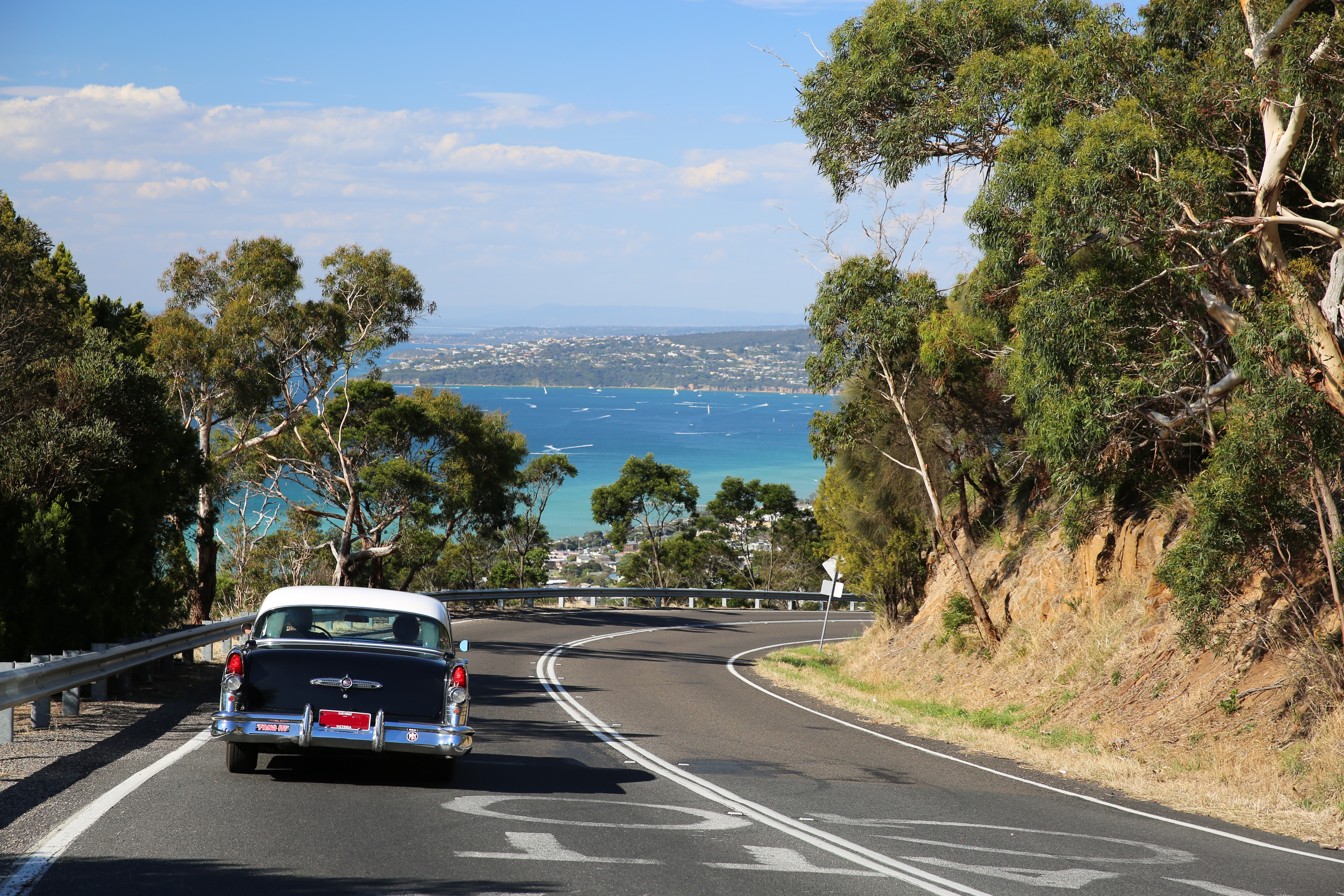 Car driving down Arthurs Seat Road