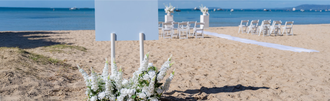Wedding setup on a beach