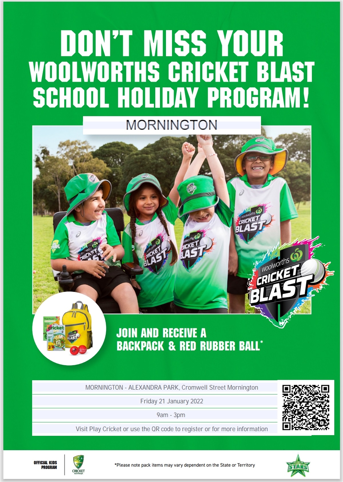 Melbourne Stars Woolworths Blast Holiday Program Mornington Peninsula