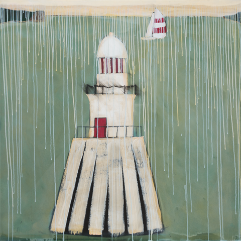 John Baird, 'Sydney in the Rain', 2022, acrylic and shellac on board,Private Collection, Courtesy of the artist and Arthouse Gallery, Sydney